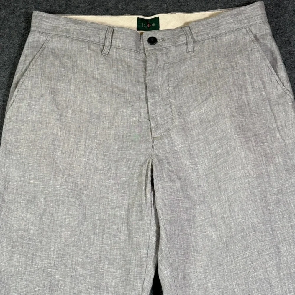 J.Crew Mens 100% Classic Fit Linen Pants Trousers Chambray Blue 32x32 NWT